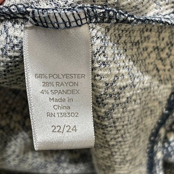 Set of 2 Avenue Tunic Top Waffle V-Neck Long Sleeve Size 22/24 Blue Green Gray - Picture 10 of 10